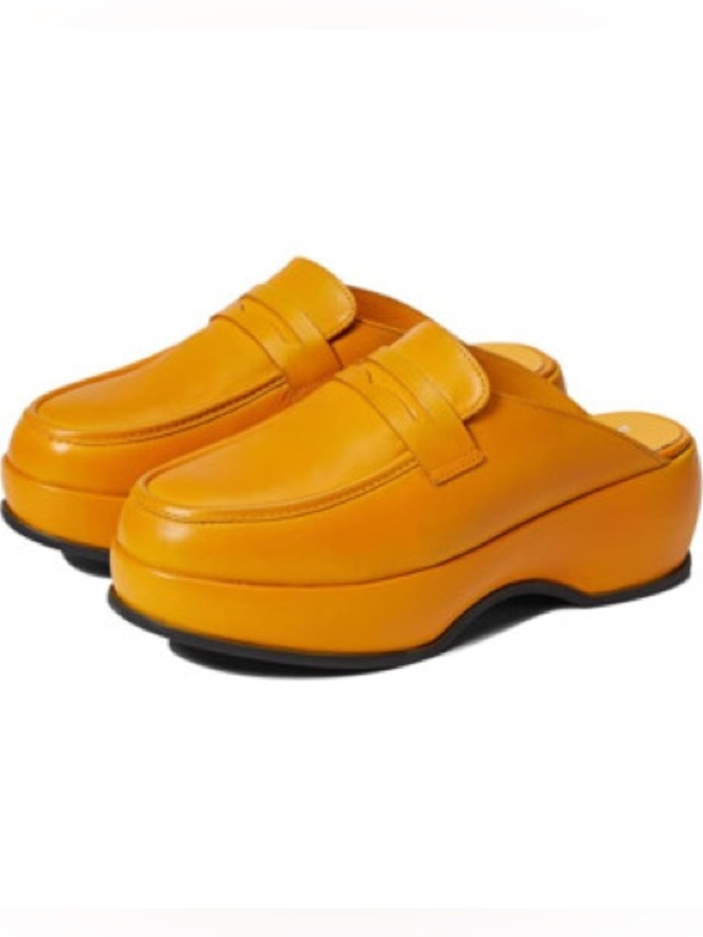Free People Winston Platform Loafer Mules Mustard